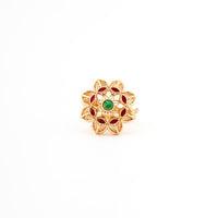 ChicCharm Jewellery Brass Gold Plated Synthetic Stone And Meenakari Rings