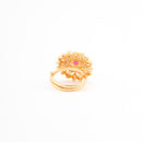 ChicCharm Jewellery Brass Gold Plated Synthetic Stone And Meenakari Rings