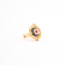 ChicCharm Jewellery Brass Gold Plated Synthetic Stone And Meenakari Rings