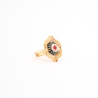 ChicCharm Jewellery Brass Gold Plated Synthetic Stone And Meenakari Rings
