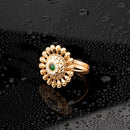 ChicCharm Jewellery Brass Gold Plated Synthetic Stone And Pearls Rings