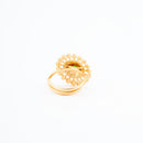 ChicCharm Jewellery Brass Gold Plated Synthetic Stone And Pearls Rings