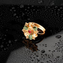 ChicCharm Jewellery Brass Gold Plated Synthetic Stone And Meenakari Rings