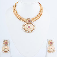 ChicCharm Jewellery Brass And Copper Gold Plated Rajwadi Meenakari Necklace Set