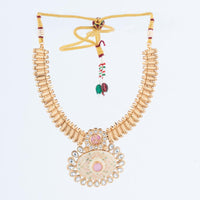 ChicCharm Jewellery Brass And Copper Gold Plated Rajwadi Meenakari Necklace Set