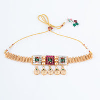ChicCharm Jewellery Brass And Copper Gold Plated Rajwadi Necklace Set