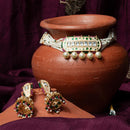 ChicCharm Jewellery Brass And Copper Gold Plated Rajwadi Meenakari Necklace Set