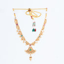 ChicCharm Jewellery Brass And Copper Gold Plated Rajwadi Necklace Set
