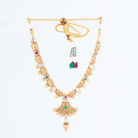 ChicCharm Jewellery Brass And Copper Gold Plated Rajwadi Necklace Set