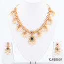 Chiccharm Jewellery Brass and Copper Rajwadi Temple Hasli Necklace Set