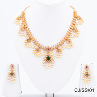 Chiccharm Jewellery Brass and Copper Rajwadi Temple Hasli Necklace Set