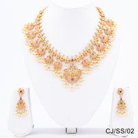 Chiccharm Jewellery Brass and Copper Rajwadi Temple Hasli Necklace Set