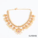 Chiccharm Jewellery Brass and Copper Rajwadi Temple Hasli Necklace Set
