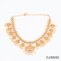 Chiccharm Jewellery Brass and Copper Rajwadi Temple Hasli Necklace Set