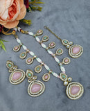 LAFZ  Elegant Teardrop Stone & Pearl Beaded Jewelry Set with Earrings & Maang Tikka - CK1692