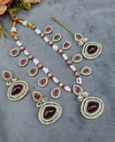 LAFZ  Elegant Teardrop Stone & Pearl Beaded Jewelry Set with Earrings & Maang Tikka - CK1692