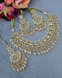 LAFZ  Crystal Jewelry Set with Earrings & Maang Tikka - CK1693