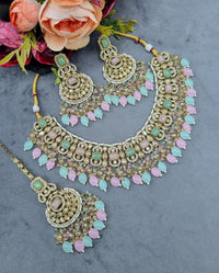 LAFZ  Crystal Jewelry Set with Earrings & Maang Tikka - CK1693