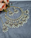 LAFZ  Royal Chandbali & Pearl Bridal Jewelry Set with Earrings & Maang Tikka - CK1694