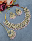 LAFZ  Antique Gold Necklace Set with Earrings & Maangtikka - CK1695LCD