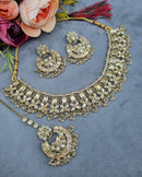 LAFZ  Antique Gold Necklace Set with Earrings & Maangtikka - CK1695LCD