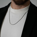 Mahi Exclusive Black Silver Long Chain for Men and Boys (CN1100231B)