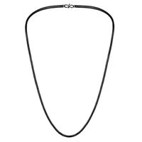 Mahi Exclusive Black Silver Long Chain for Men and Boys (CN1100231B)