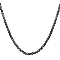 Mahi Black Silver Exclusive Box Chain for Men and Boys (CN1100234B)