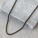 Mahi Black Silver Exclusive Box Chain for Men and Boys (CN1100234B)