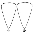 Mahi Combo of Black Gun Metal Plated Unisex Ship Anchor Necklace Pendant with Box Chain (CO1105629B)