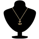 Mahi Combo of Gold & Rhodium Plated Unisex Ship Anchor Necklace Pendant with Box Chain (CO1105633M)