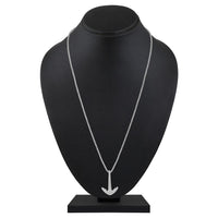 Mahi Combo of Black Gun Metal & Rhodium Plated Unisex Ship Anchor Necklace Pendant with Box Chain (CO1105638M)