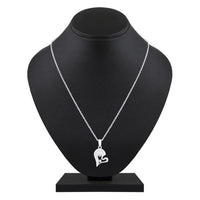 Mahi Combo of Small Hearts Chain Bracelet "I LOVE YOU Engraved Broken Heart Pendant with Crystal for Women (CO1105669R)