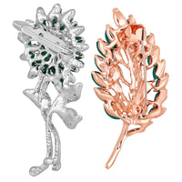 Mahi Combo of Leaf and Sunflower Shape Crystal Studed Wedding Brooch / Lapel Pin for Women (CO1105745M)