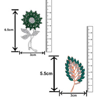 Mahi Combo of Leaf and Sunflower Shape Crystal Studed Wedding Brooch / Lapel Pin for Women (CO1105745M)