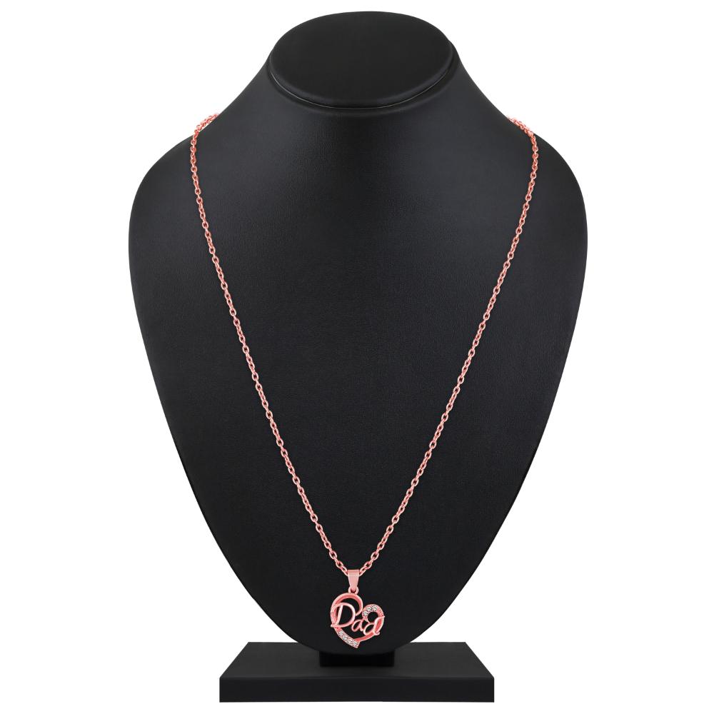 Mahi Combo of Dad and Bro Heart Pendant with Crystal for Women (CO1105752Z)