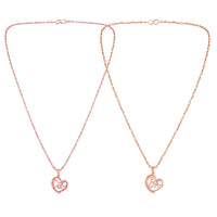 Mahi Combo of Dad and Bro Heart Pendant with Crystal for Women (CO1105752Z)