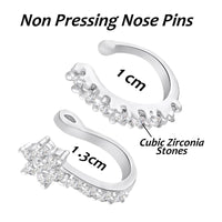 Mahi Combo of Simple and Elegant Non Piercing Nose Ring with Cubic Zirconia Stones for Women (CO1105755R)