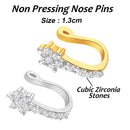 Mahi Combo of Simple and Elegant Non Piercing Nose Ring with Cubic Zirconia Stones for Women (CO1105757M)