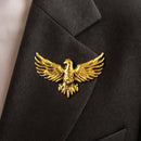 Mahi Comb of Gold-Tone Eagle-Camel-Themed Designer Lapel Pin Brooch for Men | Antique Finish Statement Badge (CO1105867G)