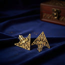 Mahi Royal Filigree Gold Tone Collar Pin Pair for Shirts, Blazers | Vintage Crown Design Shirt Accessories (CP1101255G)