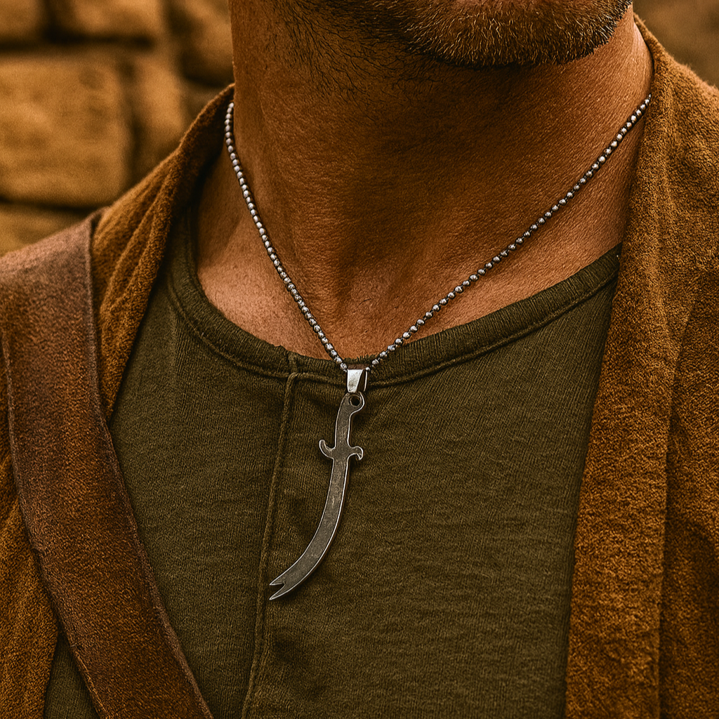 Urthn Zulfiqar Sword Chain Pendant For Men