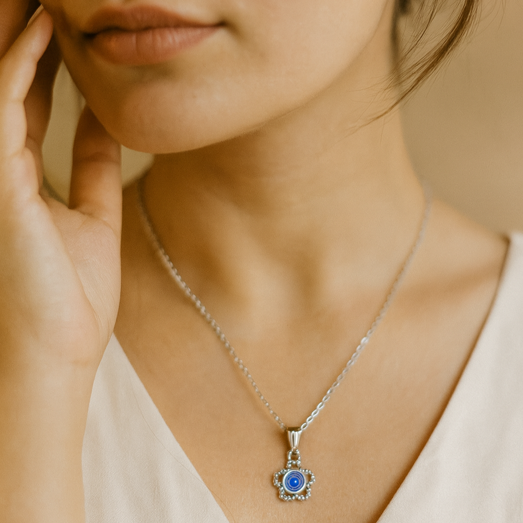 Darshana Jewels Silver Plated Evil Eye Chain Pendant