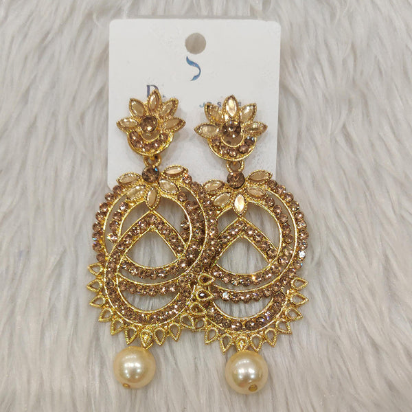 Dhwani Gold Plated Austrian Stone And Mirror Dangler Earrings