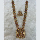 Tarangavi Copper Gold Plated Pota Stone Temple Necklace Set