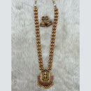 Tarangavi Copper Gold Plated Pota Stone Temple Necklace Set