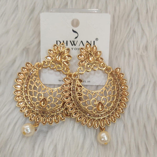 Dhwani Gold Plated Kundan And Austrian Stone Dangler Earrings