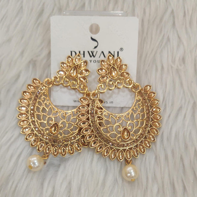 Dhwani Gold Plated Kundan And Austrian Stone Dangler Earrings