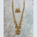Tarangavi Copper Gold Plated Pota Stone Temple Necklace Set