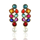Midas Touch Gold Plated Crystal Stone Dangler Earrings